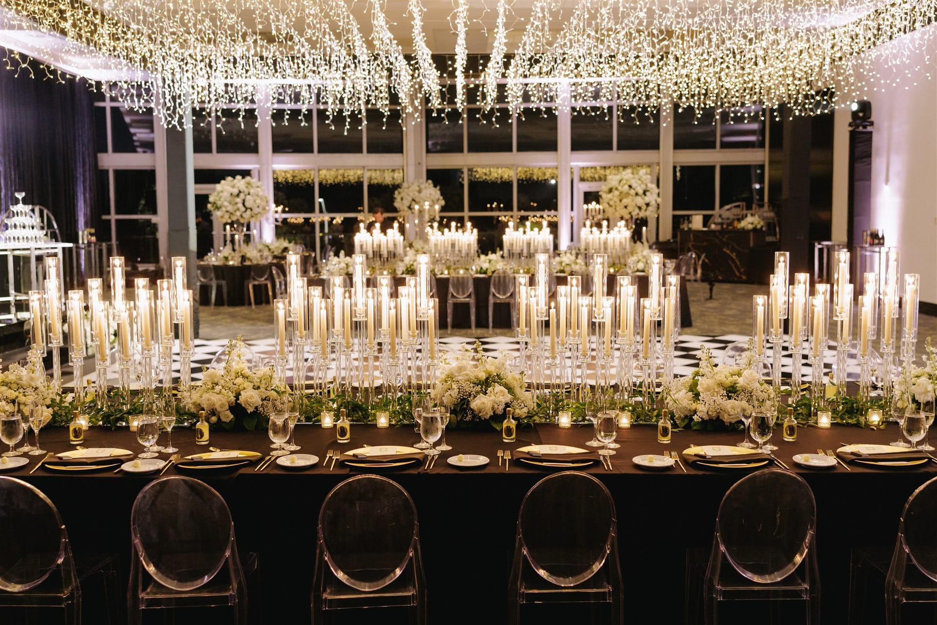 A full bridal bouquet of ivory and blush garden roses